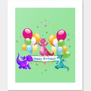 Happy Birthday Dragons Posters and Art